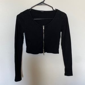 John Galt zipper crop long sleeve